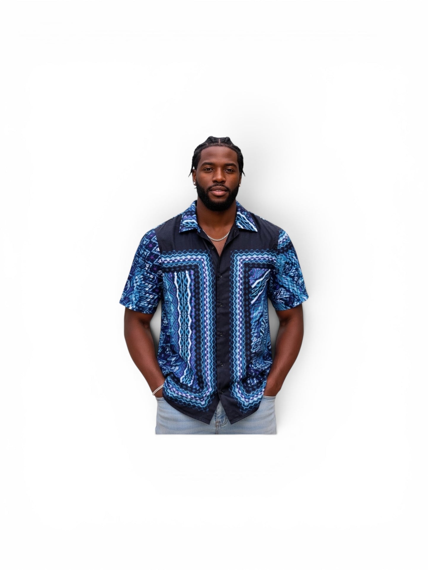 Men's Casual Short Sleeve Button Down Shirt