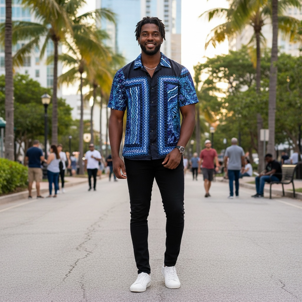 Men's Casual Short Sleeve Button Down Shirt